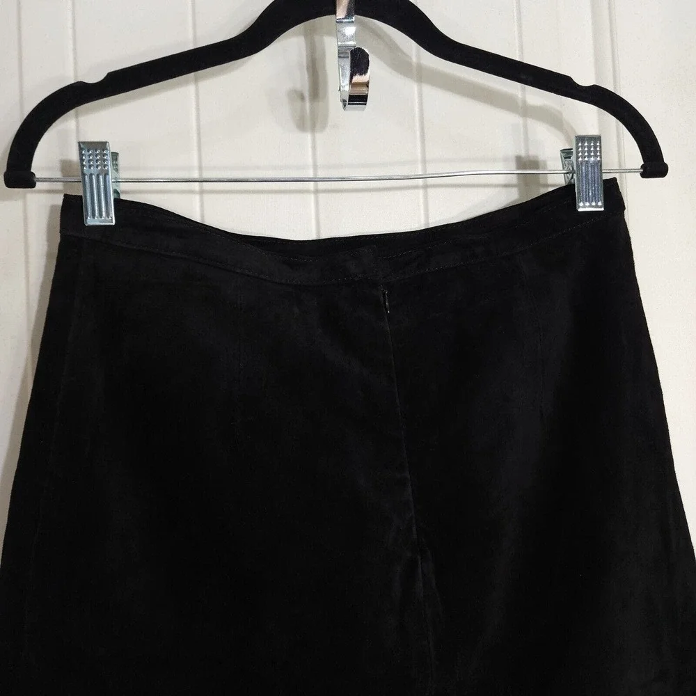 Vintage Rem Garson Pencil Skirt Womens 8 Black Suede Lined Back Slit Zip